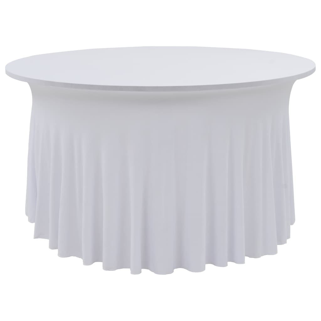 Las cubiertas de mesa de Vidaxl 2 ST se estiran con una falda 120x74 cm de blanco