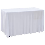 Vidaxl 2 stage de table STAUT avec la jupe 120x60.5x74 cm blanc
