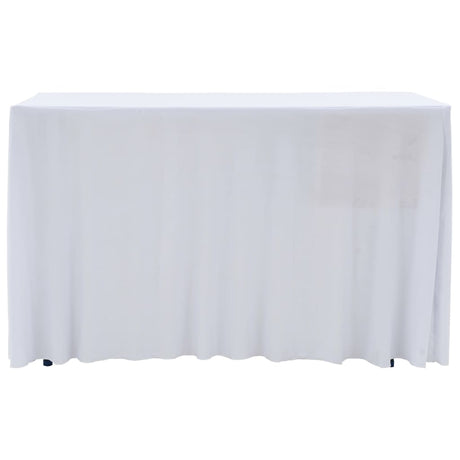 Vidaxl 2 cubiertas de mesa estiradas con falda 183x76x74 cm blanco