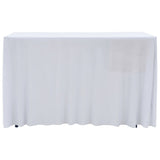Vidaxl 2 stage de table étirement avec la jupe 183x76x74 cm blanc