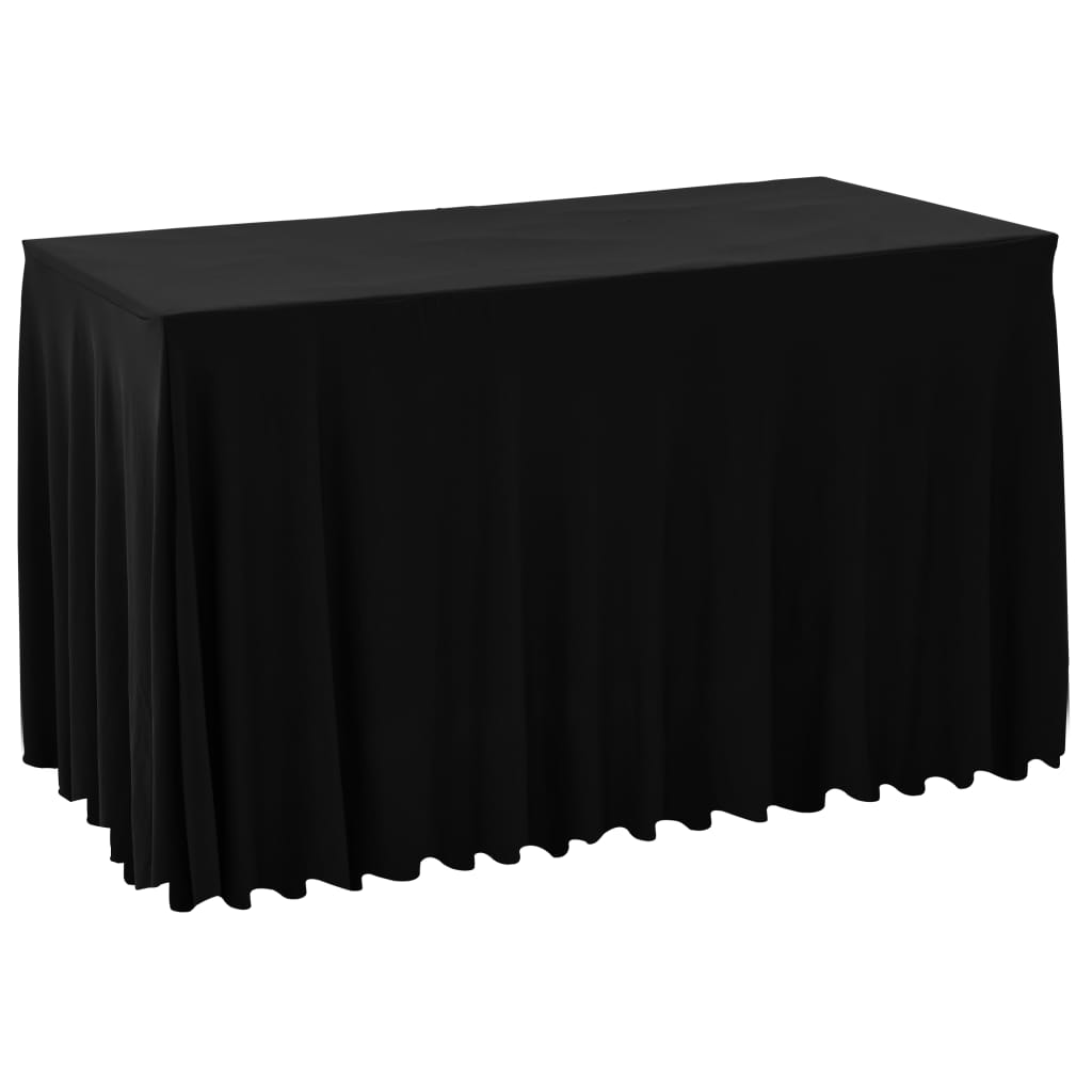 Tablettes Vidaxl 2 ST avec jupe Stretch 120x60.5x74 cm noir