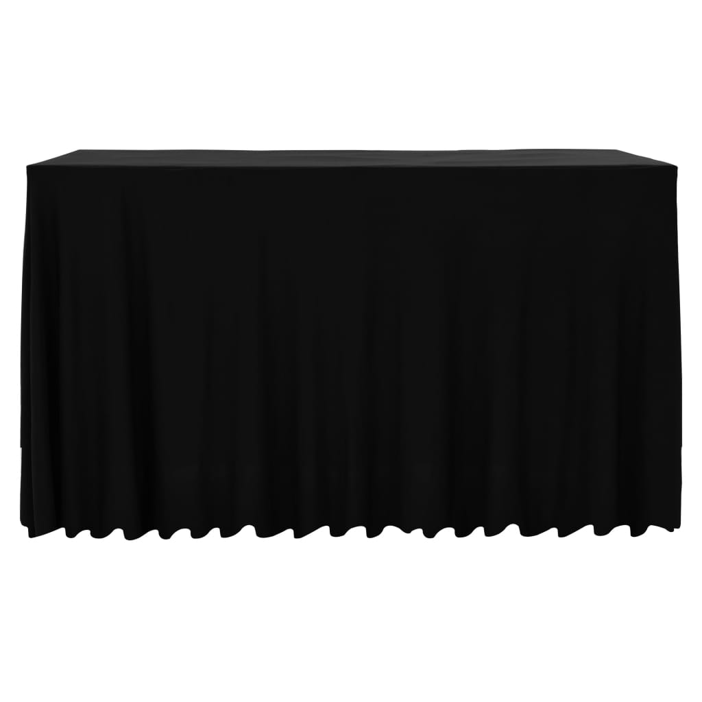 Tablettes Vidaxl 2 ST avec jupe Stretch 120x60.5x74 cm noir