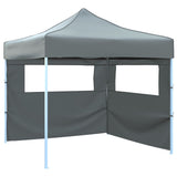 Vidaxl folding tent pop-up with 2 side walls 3x3 m anthracite