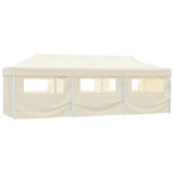 Vidaxl folding tent pop-up with 8 side walls 3x9 m cream