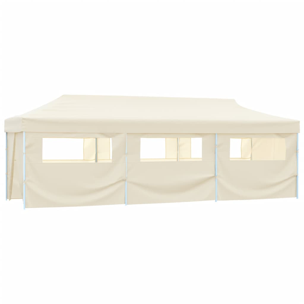 Vidaxl folding tent pop-up with 8 side walls 3x9 m cream