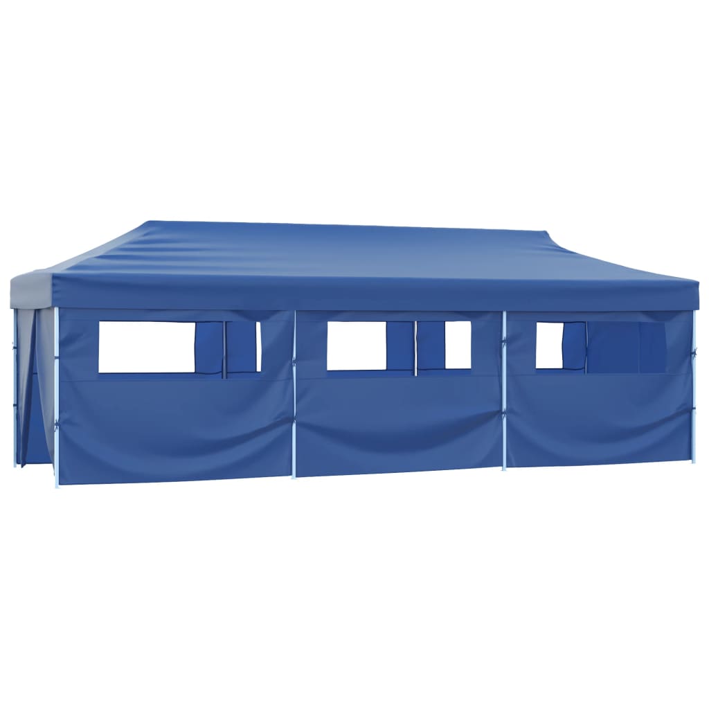 Pop-up della tenda pieghevole Vidaxl con 8 pareti laterali 3x9 m blu