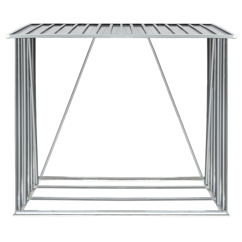 Vidaxl brænde skur 163x83x154 cm galvaniseret stålgrå