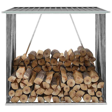 Vidaxl Hangar de bois 163x83x154 cm Gray en acier galvanisé