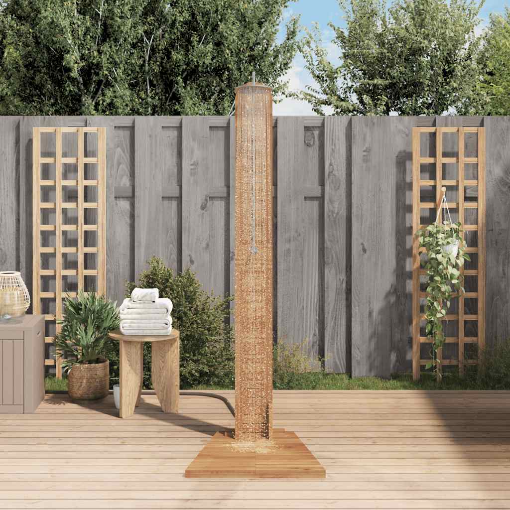 Vidaxl Outdoor Shower 70x75x204 cm lite drewno drewna tekowego