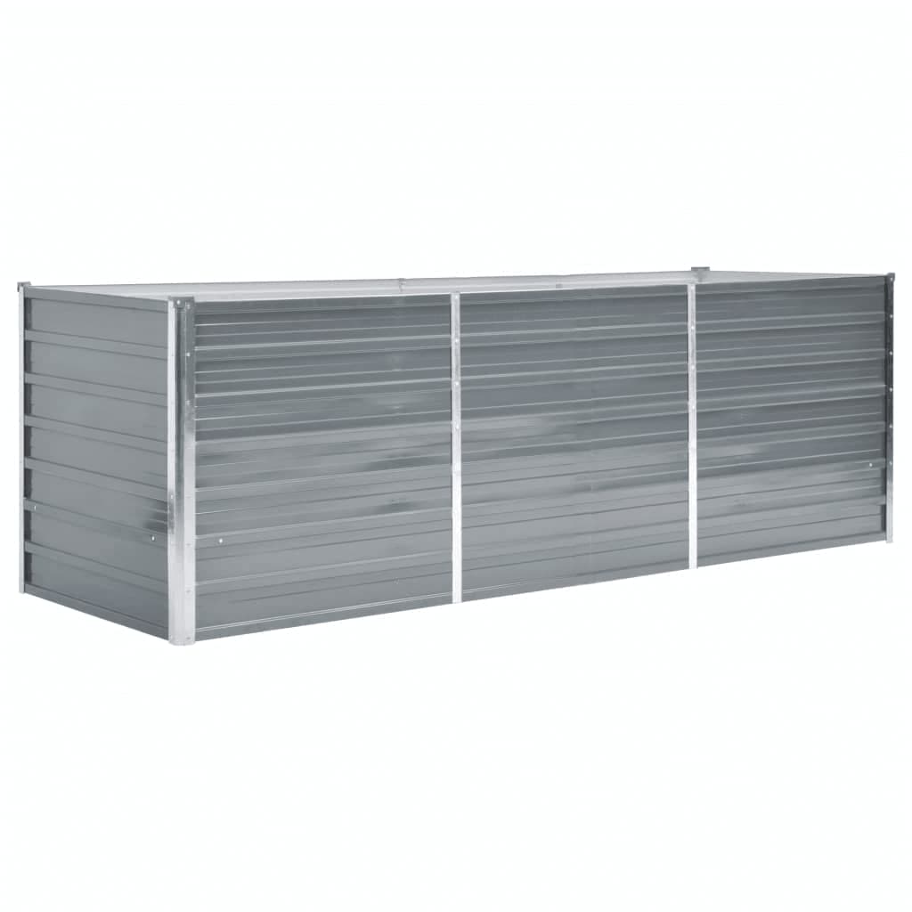 Plantador Vidaxl elevado 240x80x77 cm de acero galvanizado gris