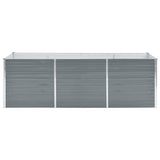 Plantador Vidaxl elevado 240x80x77 cm de acero galvanizado gris