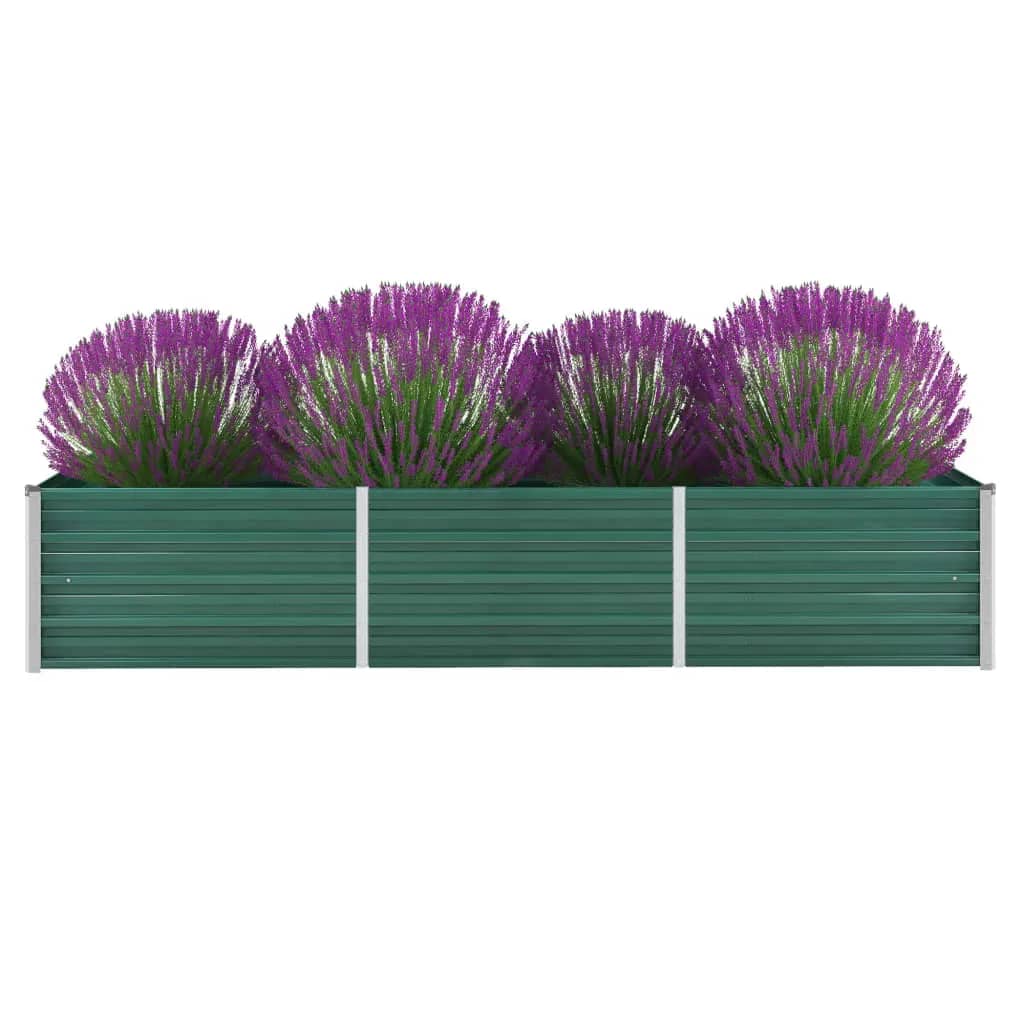 Vidaxl Planter Insertar 240x80x45 cm de acero galvanizado verde