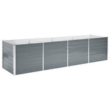 Vidaxl Planter surélevé 320x80x77 cm Gray en acier galvanisé