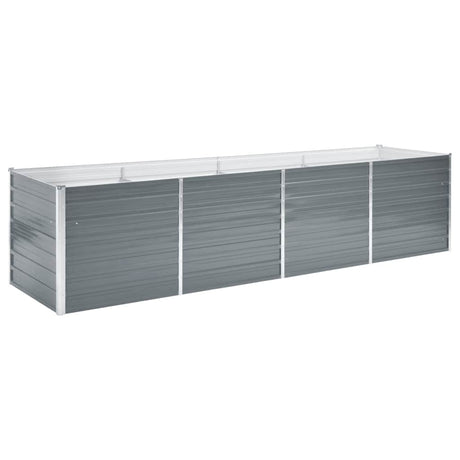 Vidaxl Planter surélevé 320x80x77 cm Gray en acier galvanisé