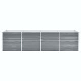 Vidaxl Planter surélevé 320x80x77 cm Gray en acier galvanisé