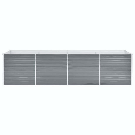 Vidaxl Planter surélevé 320x80x77 cm Gray en acier galvanisé