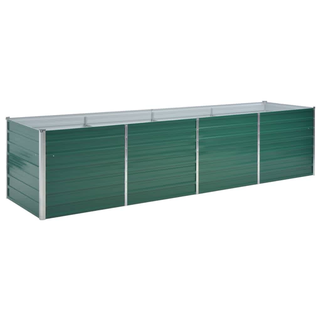 Plantador Vidaxl insertado 320x80x77 cm de acero galvanizado verde