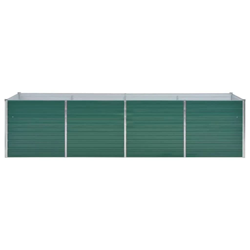 Plantador Vidaxl insertado 320x80x77 cm de acero galvanizado verde