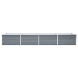 Vidaxl Planter surélevé 320x80x45 cm Gray en acier galvanisé