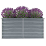 Vidaxl Planter surélevé 160x40x77 cm Gray en acier galvanisé