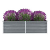 Vidaxl Planter surélevé 160x40x45 cm Gray en acier galvanisé