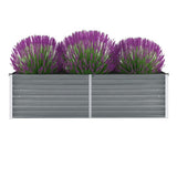 Vidaxl Planter surélevé 160x40x45 cm Gray en acier galvanisé