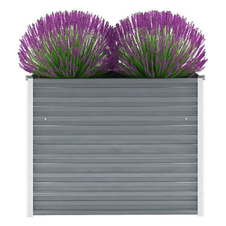 Vidaxl Planter surélevé 100x40x77 cm Gray en acier galvanisé