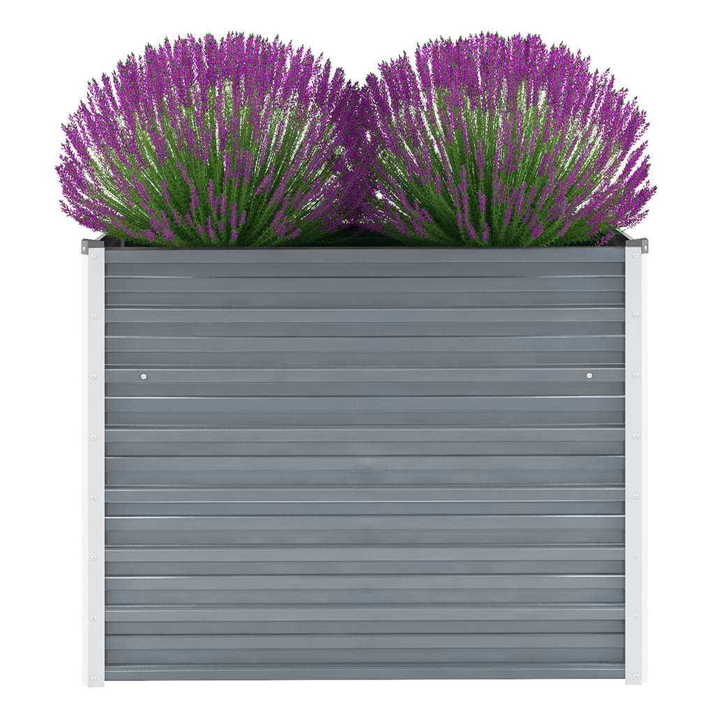 Vidaxl Planter je dvignil 100x40x77 cm pocinkano jekleno sivo