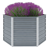 Vidaxl Planter höjde 129x129x77 cm galvaniserat stålgrå