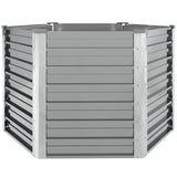 Vidaxl Planter surélevé 129x129x77 cm Gray en acier galvanisé