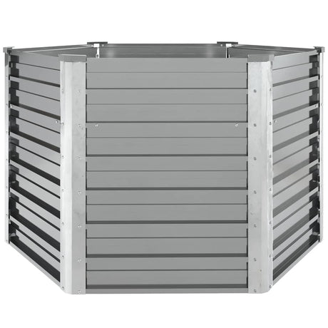 Vidaxl Planter surélevé 129x129x77 cm Gray en acier galvanisé