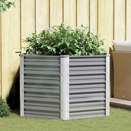 Vidaxl Planter surélevé 129x129x77 cm Gray en acier galvanisé