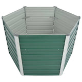 Plantador Vidaxl elevado 129x129x77 cm de acero galvanizado verde