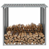 Vidaxl Hangar de bois de chauffage 172x91x154 cm Gray en acier galvanisé