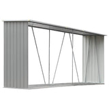 Vidaxl Sangar de bois de chauffage 330x84x152 cm Gray en acier galvanisé
