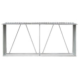 Vidaxl Sangar de bois de chauffage 330x84x152 cm Gray en acier galvanisé