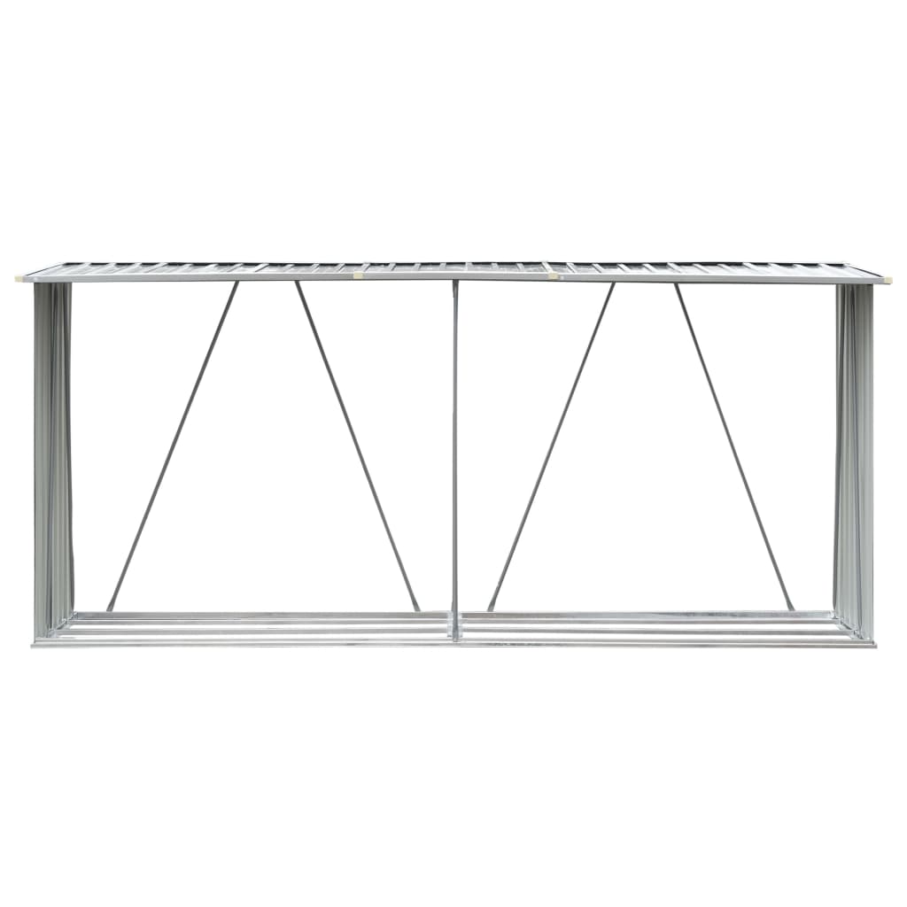 Vidaxl brænde skur 330x84x152 cm galvaniseret stålgrå