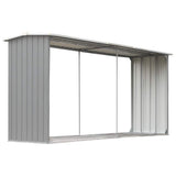 Vidaxl Sangar de bois de chauffage 330x92x153 cm Gray en acier galvanisé
