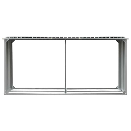 Vidaxl Sangar de bois de chauffage 330x92x153 cm Gray en acier galvanisé