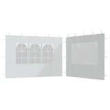 Murs de tente vidaxl avec fenêtre pe white 2 pcs