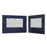 Murs de tente vidaxl avec fenêtre pe bleu 2 pcs