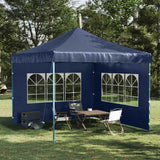 Murs de tente vidaxl avec fenêtre pe bleu 2 pcs