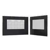 Murs de tente vidaxl avec fenêtre pe anthracite 2 sts