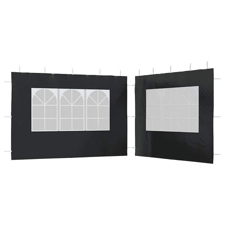 Murs de tente vidaxl avec fenêtre pe anthracite 2 sts