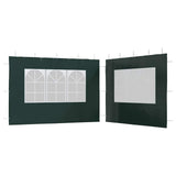 Murs de tente vidaxl avec fenêtre pe vert 2 pcs