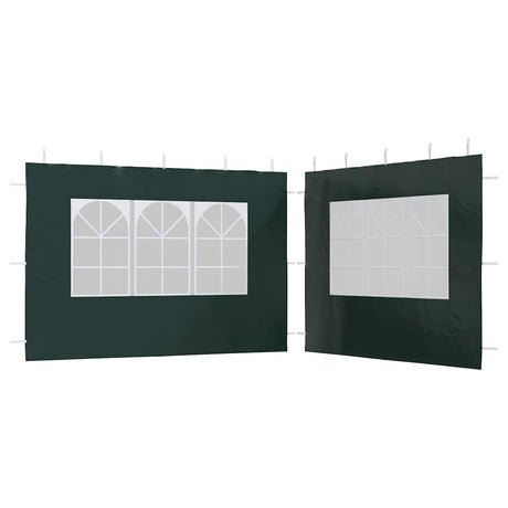 Murs de tente vidaxl avec fenêtre pe vert 2 pcs
