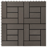 Vidaxl Terrace Tiles 30x30 cm 1 m² HKC brun foncé 11 STS