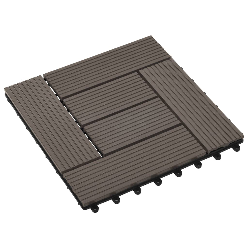 Vidaxl Terrace Tiles 30x30 cm 1 m² HKC brun foncé 11 STS