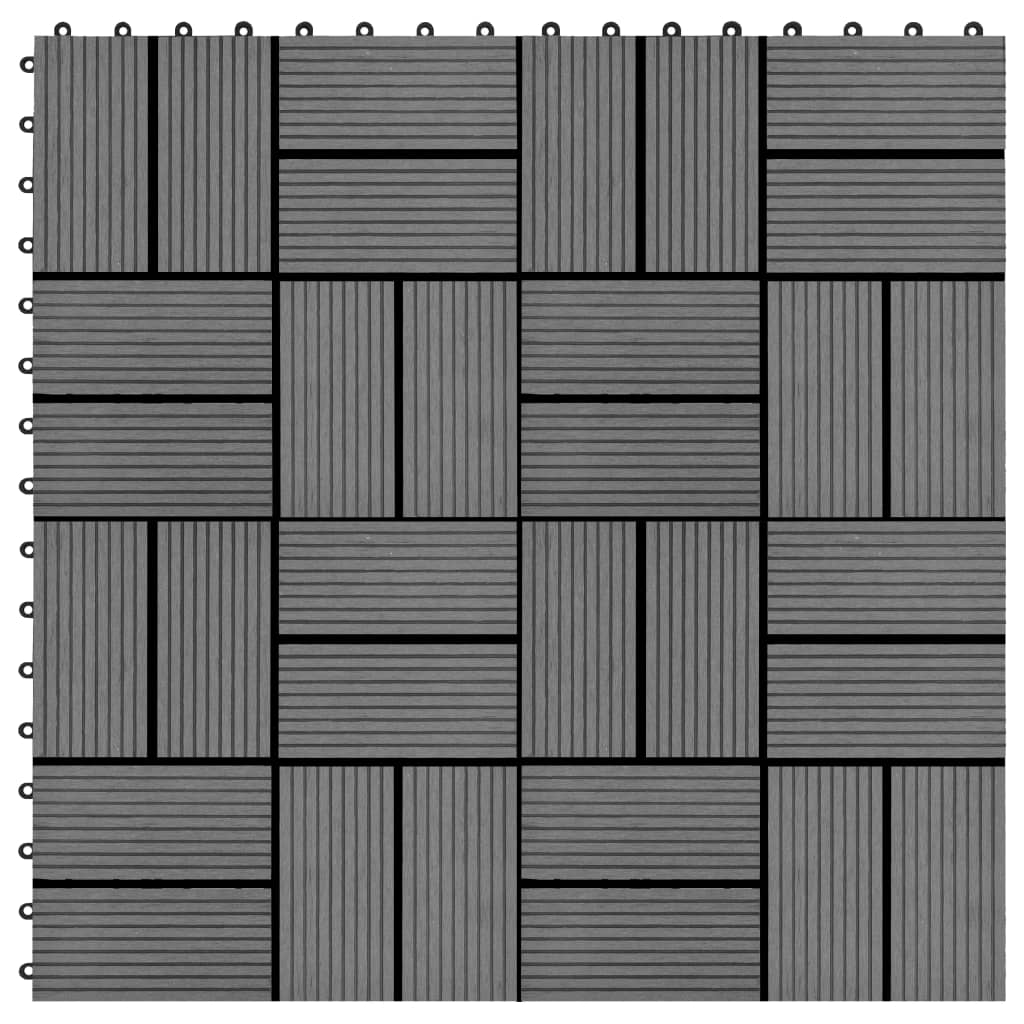 Vidaxl terrassefliser 30x30 cm 1 m² HKC grå 11 stk