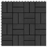 Vidaxl Terrace Tiles 30x30 cm 1 m² HKC Black 11 Sts